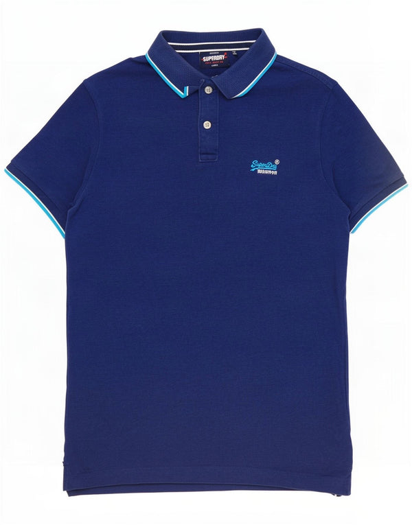 Superdry muška polo majica velika tamnoplava pamuk