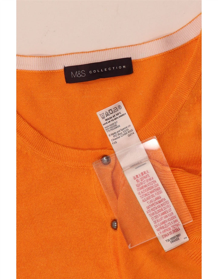 Marks & Spencer ženski kardigan pulover UK 12 Srednje narančasta viskoza