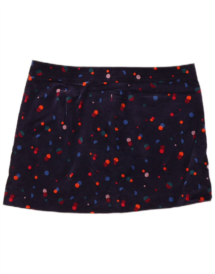 MONSOON ženska baršunasta mini suknja UK 20 2XL W40 tamnoplavi pamuk na točke