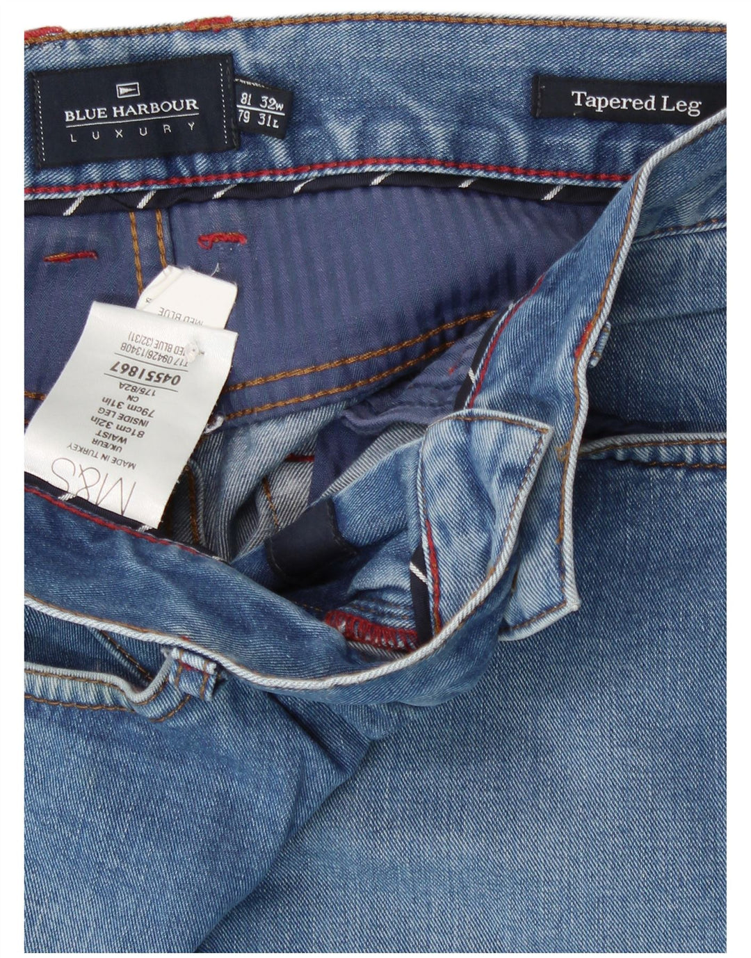 Marks & Spencer muške sužene traperice Blue Harbor W32 L31 plavi pamuk