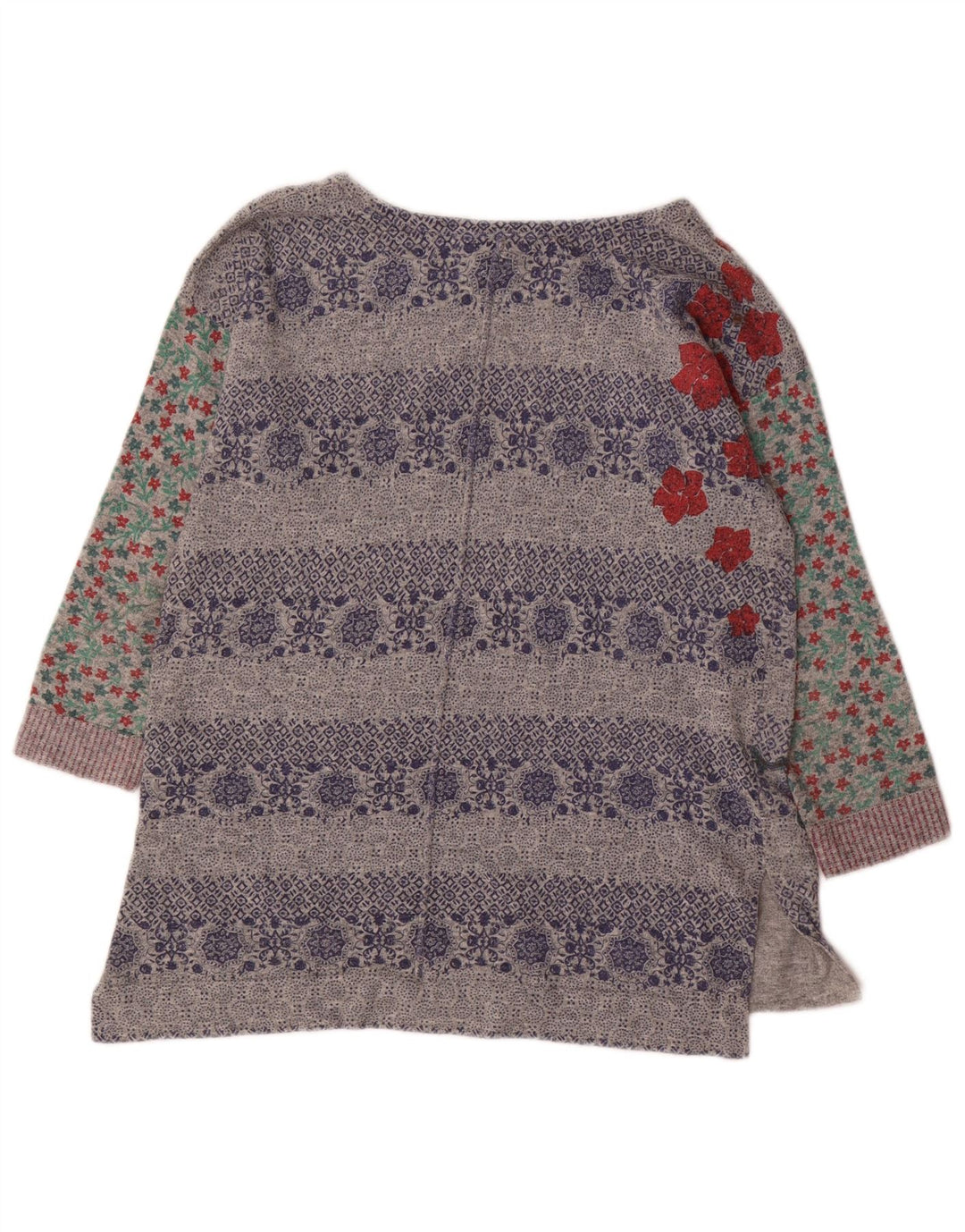 WHITE STUFF Ženski džemper s veznim izrezom UK 10 Mali sivi