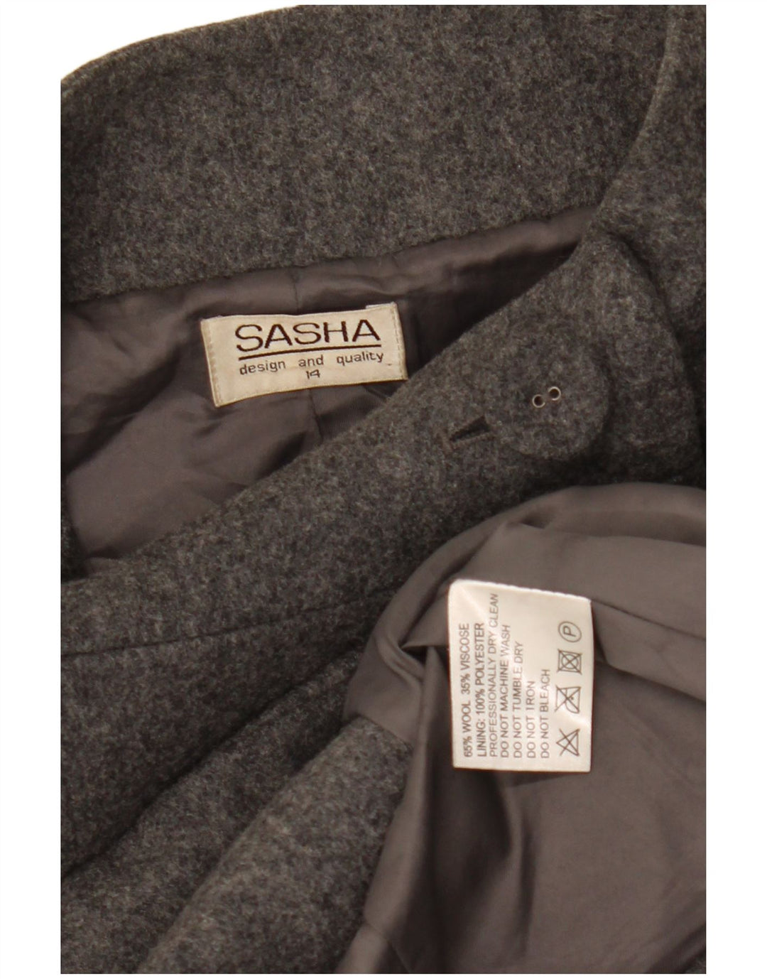 Sasha ženski sako sa 6 gumba UK 14 srednje siva vuna