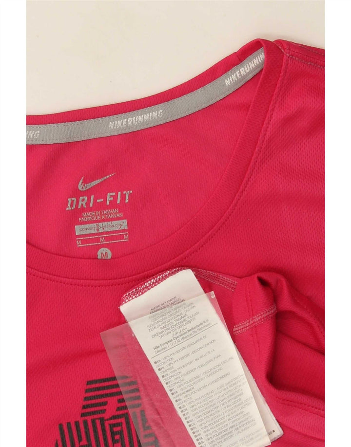 Nike Ženska Dri Fit majica kratkih rukava UK 12 srednje ružičasta poliester