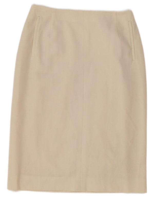 Gianfranco Ferre Womens Pencil Skirt UK 10 Small W27  Off White Polyester