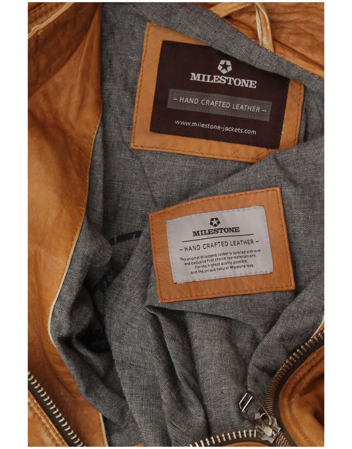 MILESTONE muška kožna jakna UK 40 velika bež koža