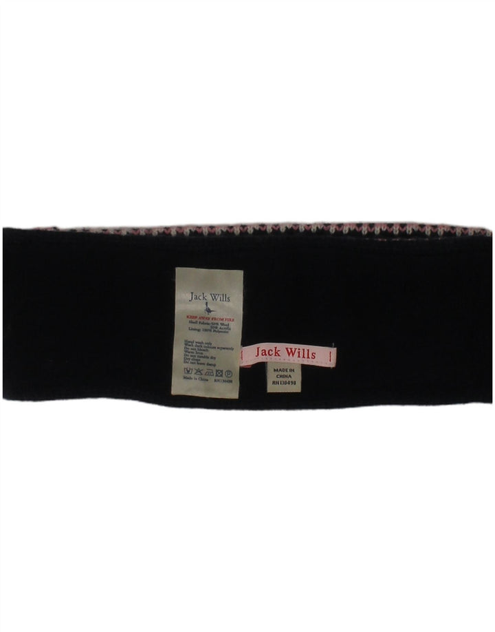 JACK WILLS Womens Graphic Headband Hat One Size Black Geometric College