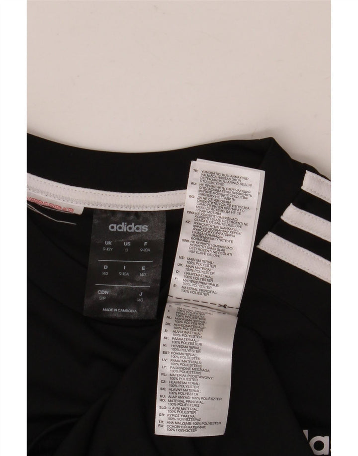 Adidas Boys Climalite T-Shirt Top 9-10 Years Black Poliester