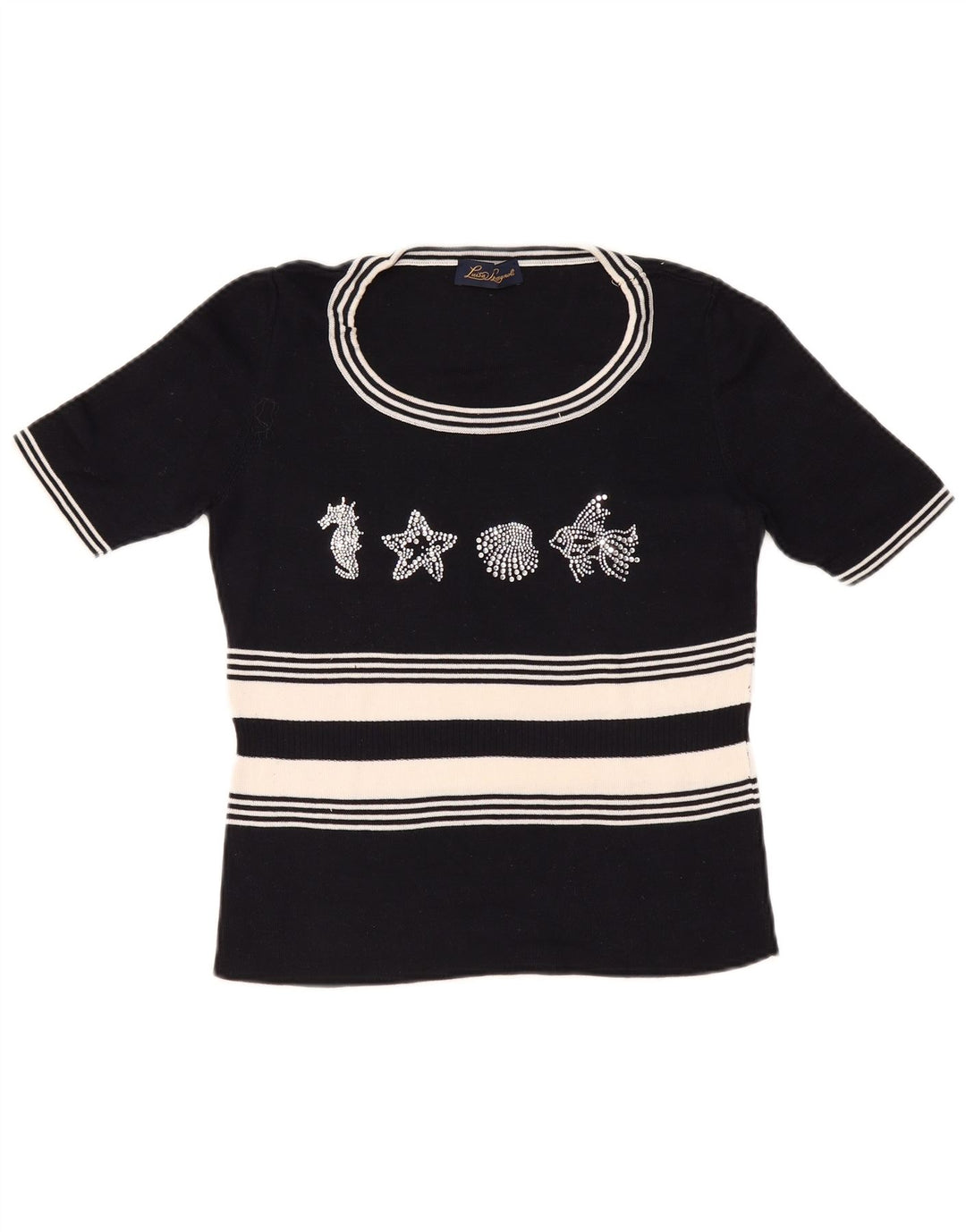 LUISA SPAGNOLI Ženski džemper s veznim izrezom UK 14 Veliki crni