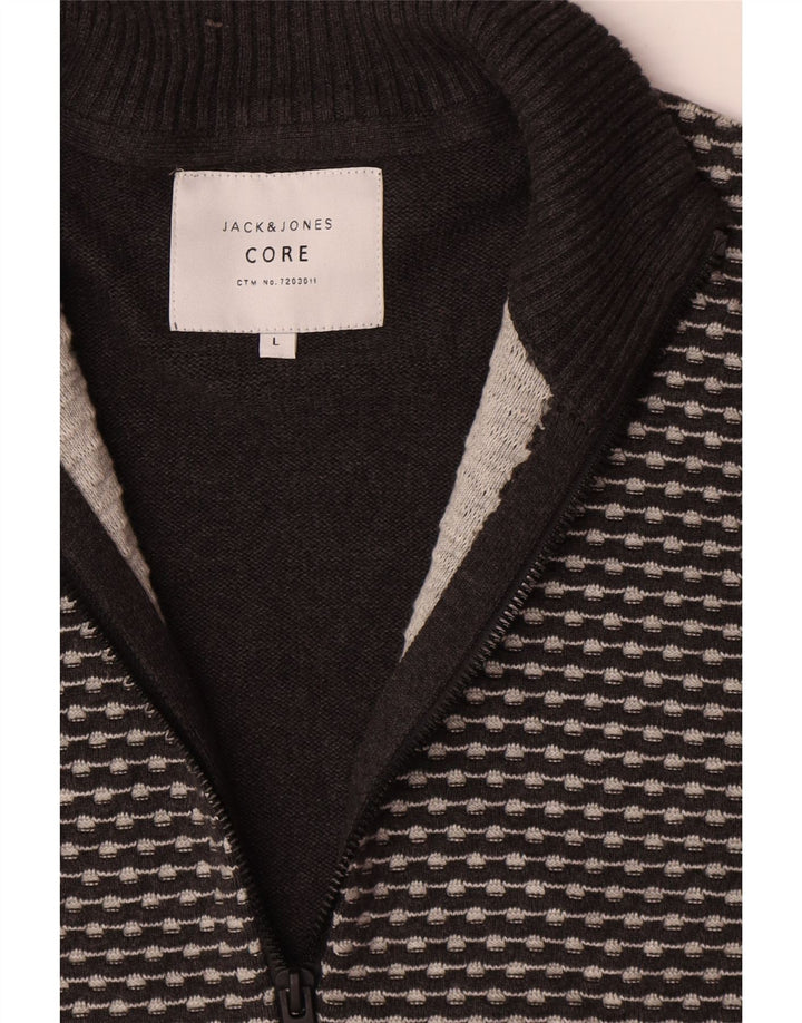 Jack & Jones muški kardigan pulover veliki sivi geometrijski