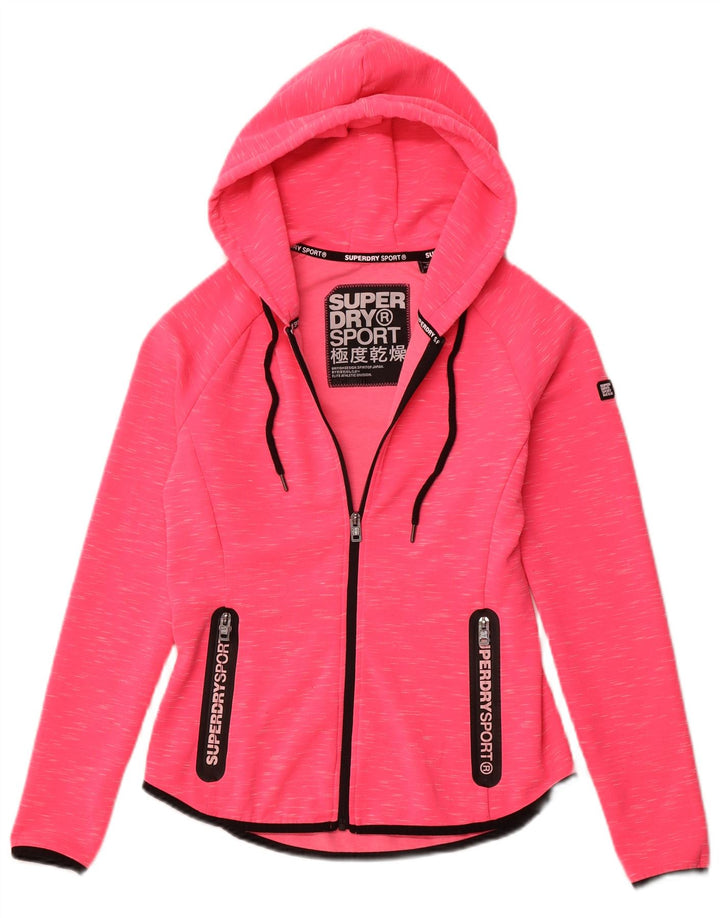 SUPERDRY ženski džemper s kapuljačom s patentnim zatvaračem UK 10 Small Pink Flected