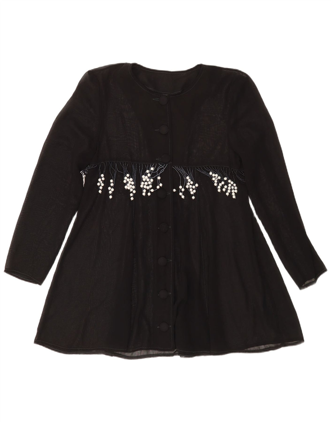 Vintage ženska košulja bluza UK 14 srednje crna
