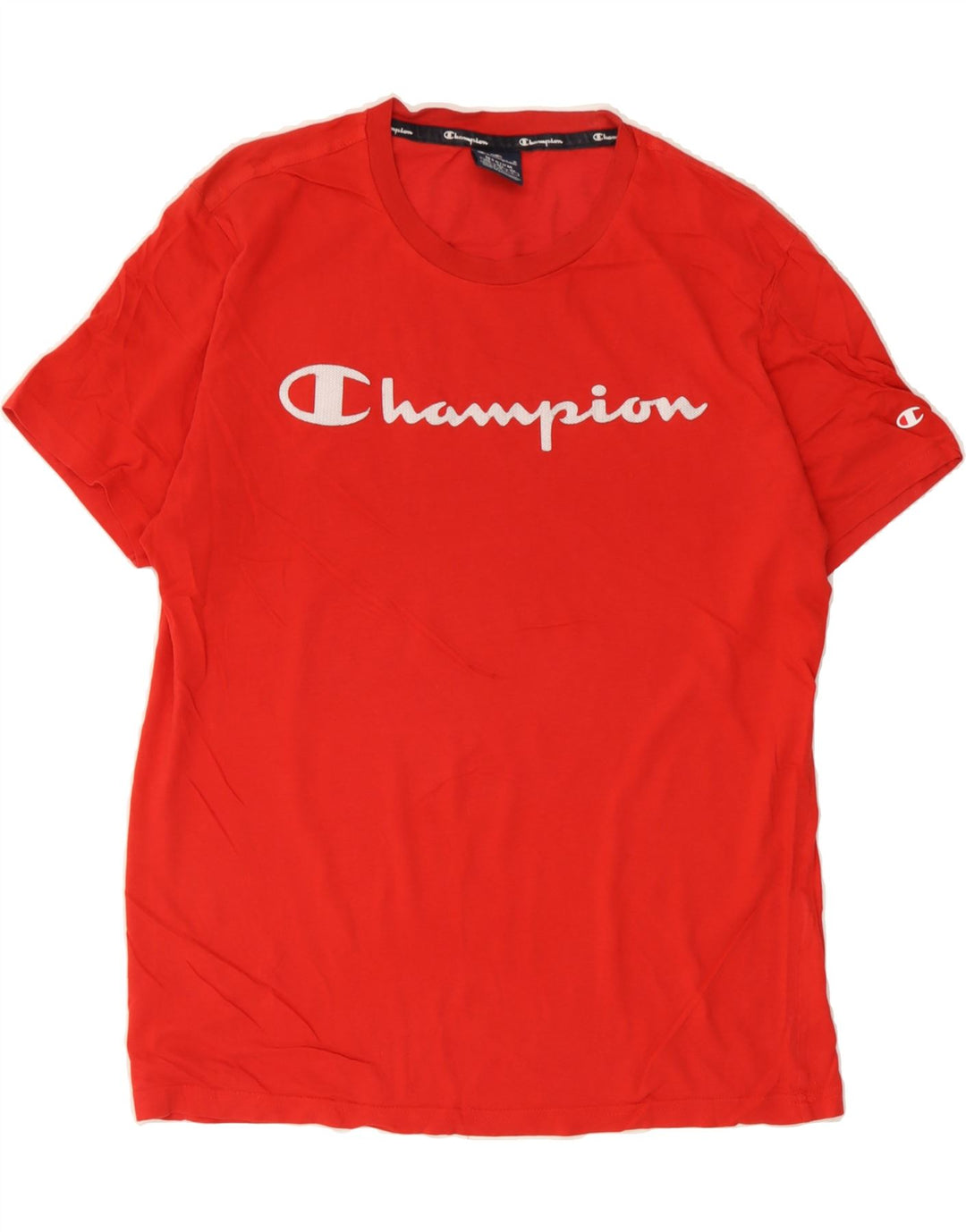 CHAMPION Mens Graphic T-Shirt Top Medium Red Vintage Champion and Second-Hand Champion from Messina Hembry 