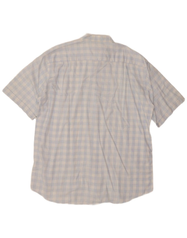 VINTAGE muška košulja kratkih rukava, veličina 18 45 2XL plavi karirani pamuk