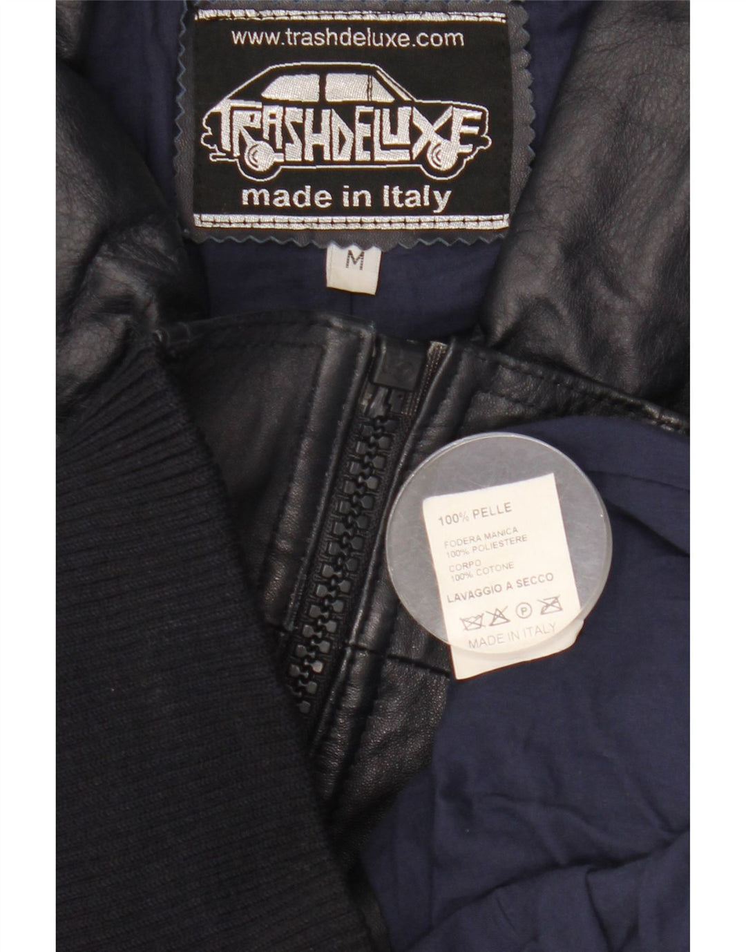 Vintage muška bomber kožna jakna UK 38 Srednje tamnoplava koža