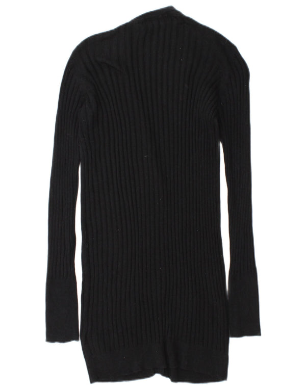 Zara Womens Cardigan Sweater UK 14 Medium Black Cotton