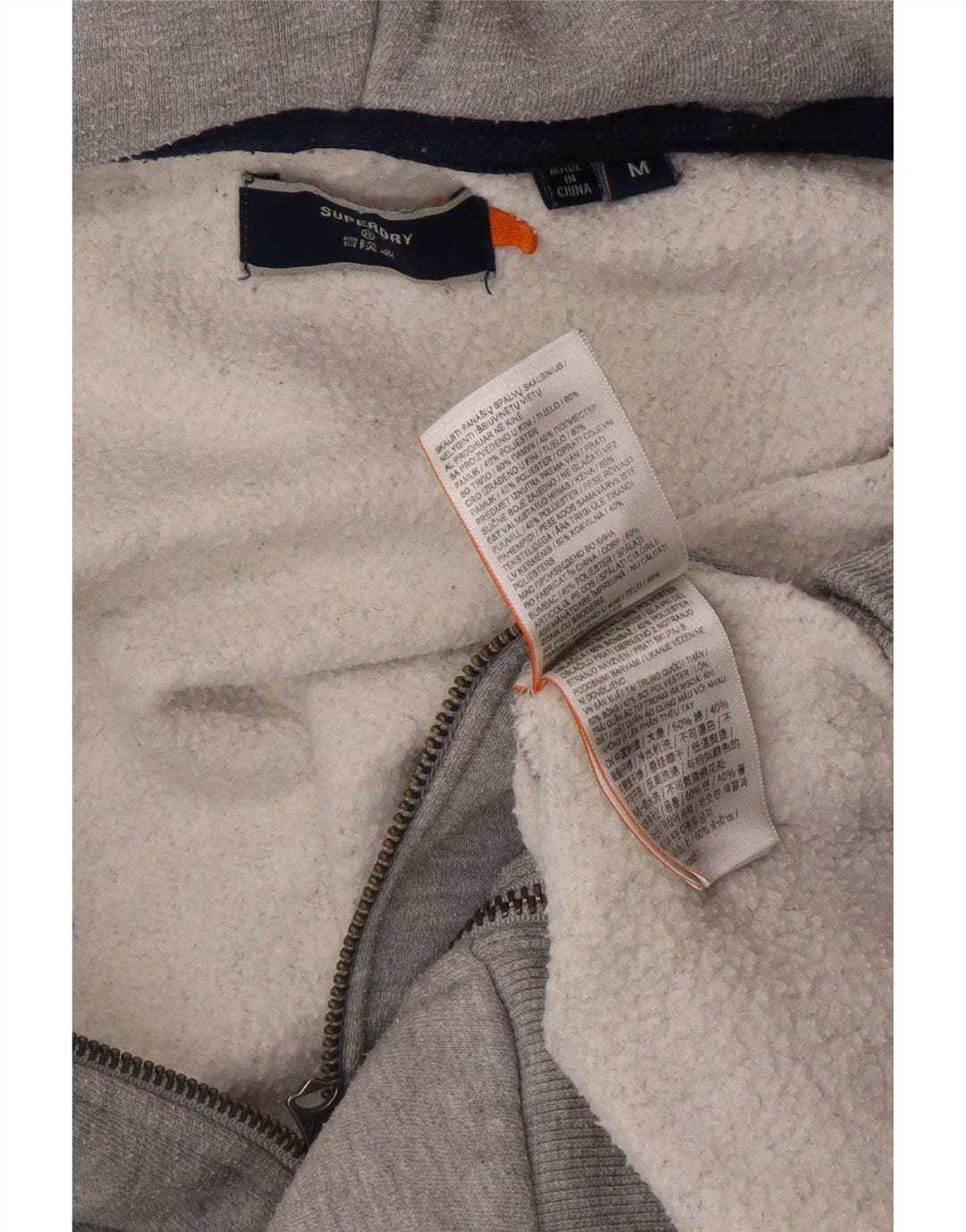 Superdry muški pulover s kapuljačom s patentnim zatvaračem, srednje sivi pamuk