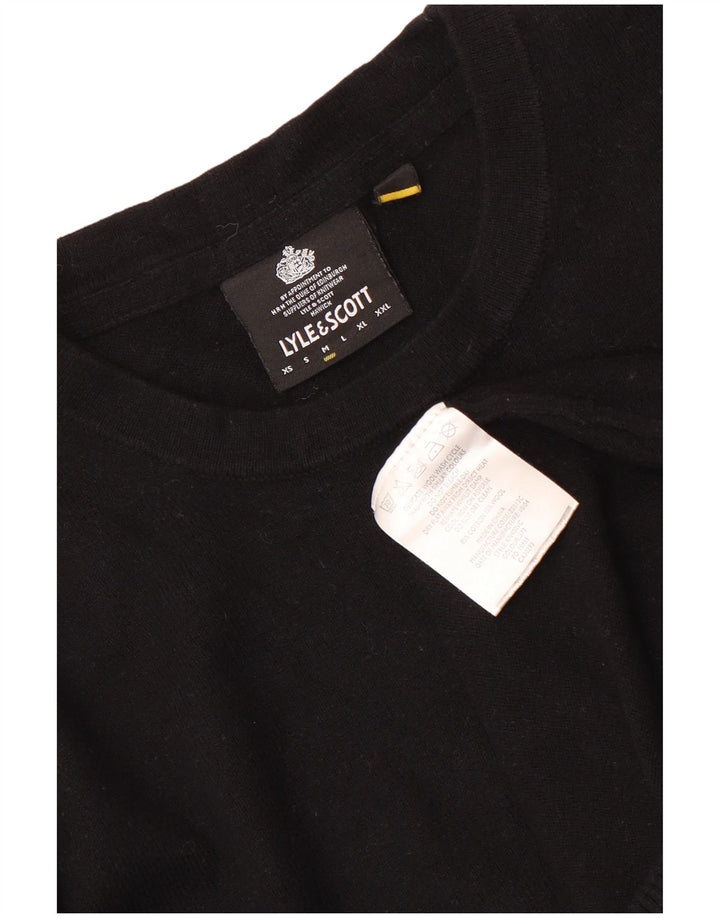 Lyle & Scott muški džemper s okruglim izrezom Srednji crni pamuk