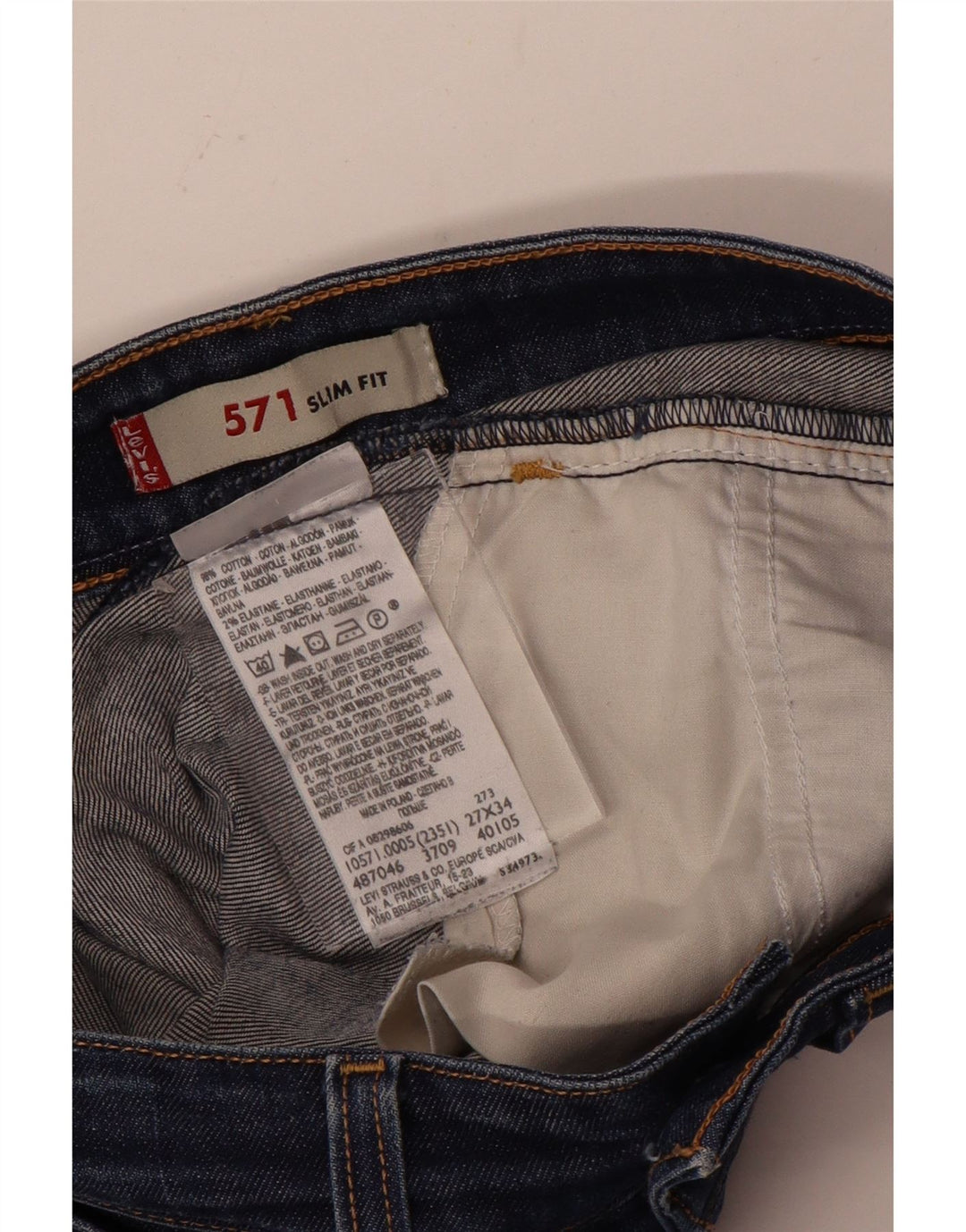 Levi's ženske 571 uske traperice W27 L34 plavi pamuk