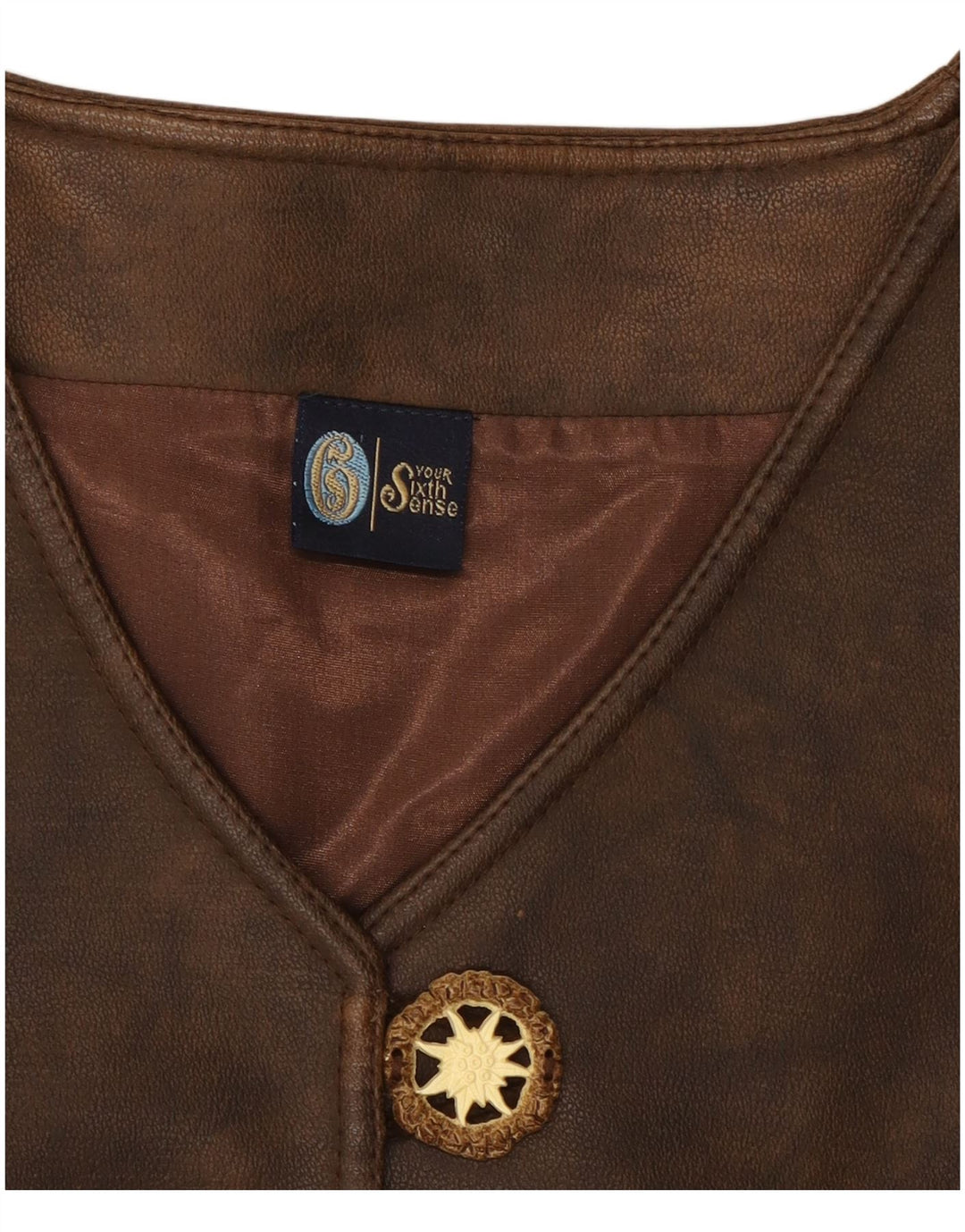 YOUR SIXTH SENSE Ženski kožni prsluk UK 18 XL smeđi