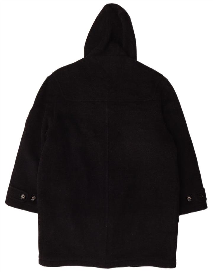 Vintage muški duffle kaput s kapuljačom UK 42 XL tamnoplava vuna