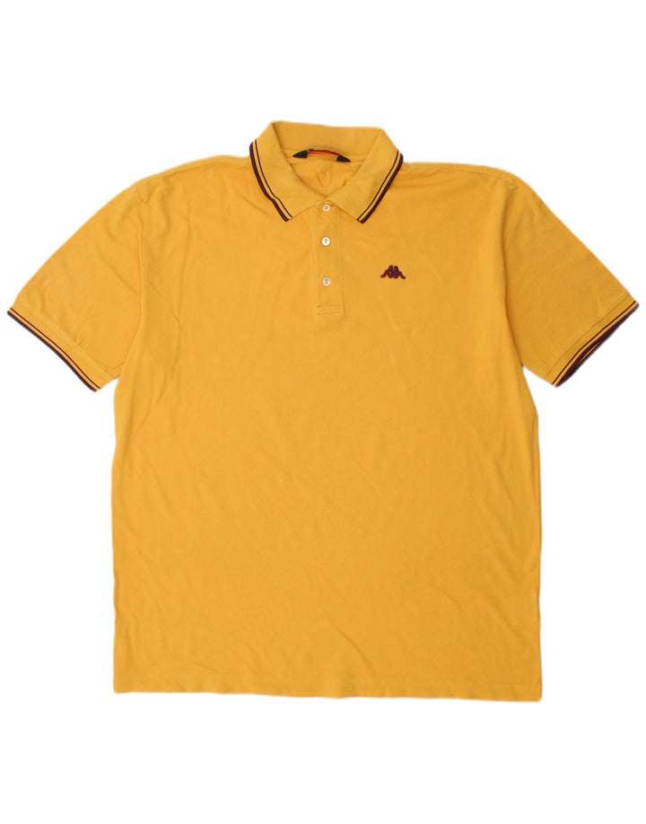 KAPPA Mens Polo Shirt 2XL Yellow Cotton