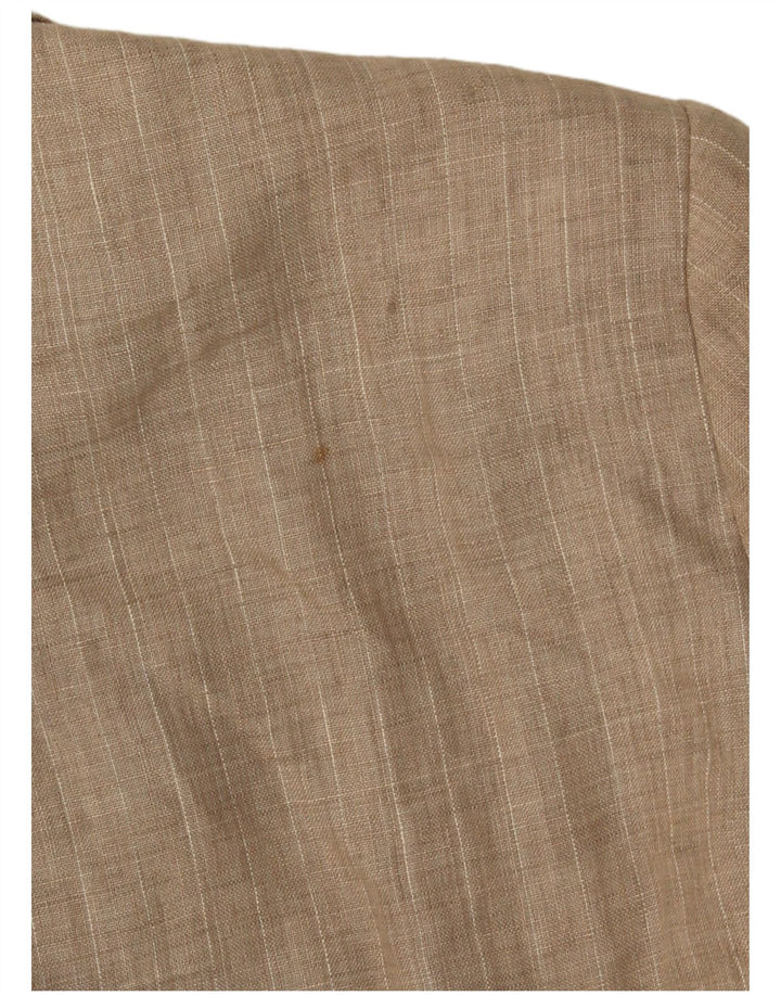 Zara ženski sako sa 1 gumbom UK 18 XL bež prugasti poliester