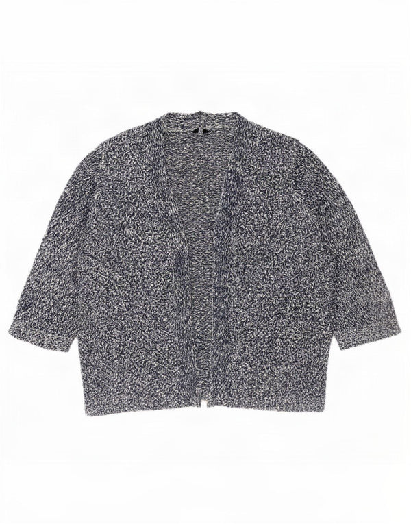 M&Co ženski otvoreni kardigan pulover s 3/4 rukava UK 24 4XL mornarsko plava s pjegama