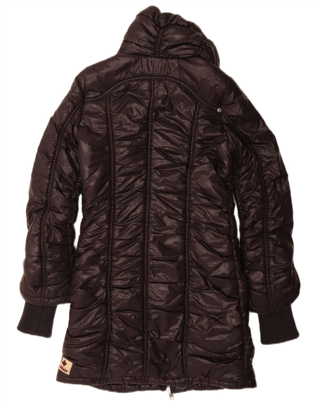 KHUJO ženski podstavljeni kaput UK 12 Srednji crni najlon