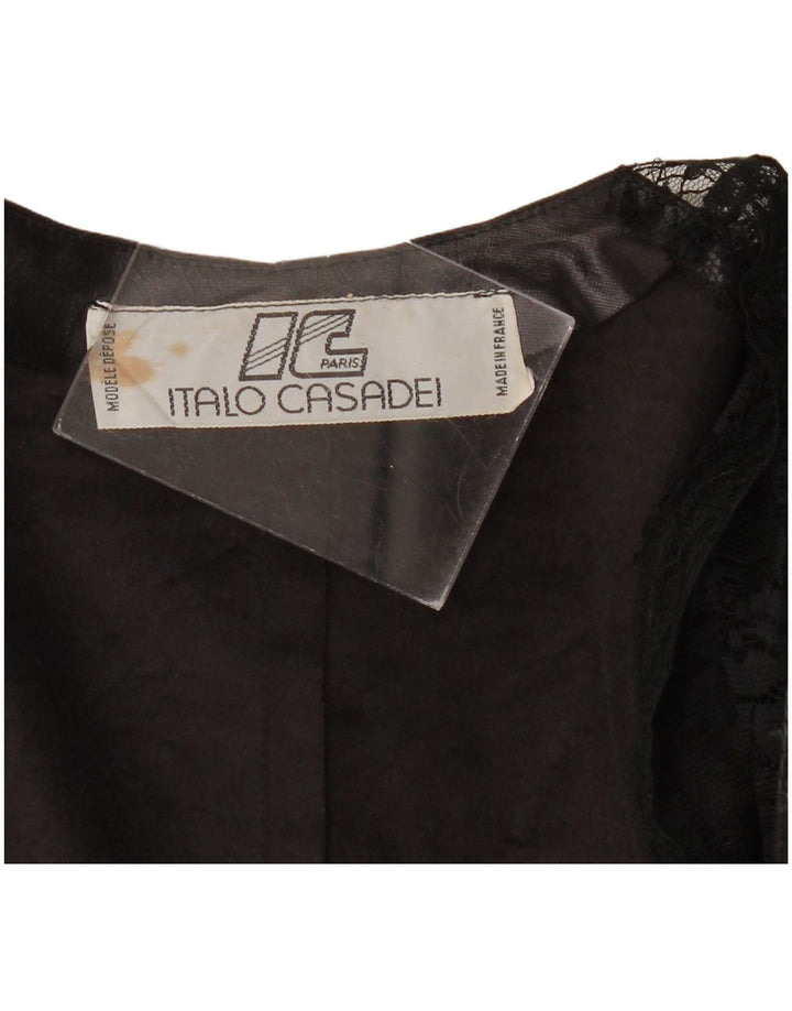 VINTAGE Ženski kardigan s 3/4 rukava UK 10 Small Black