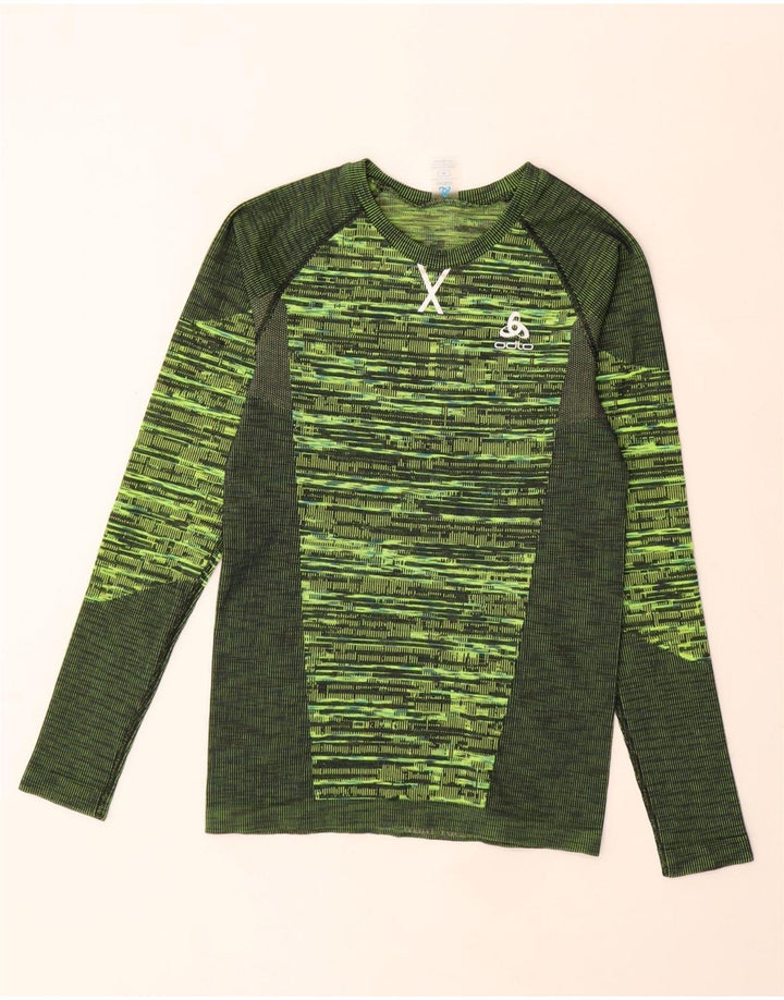 Odlo Ženska majica dugih rukava UK 12 Srednje zeleni geometrijski poliester