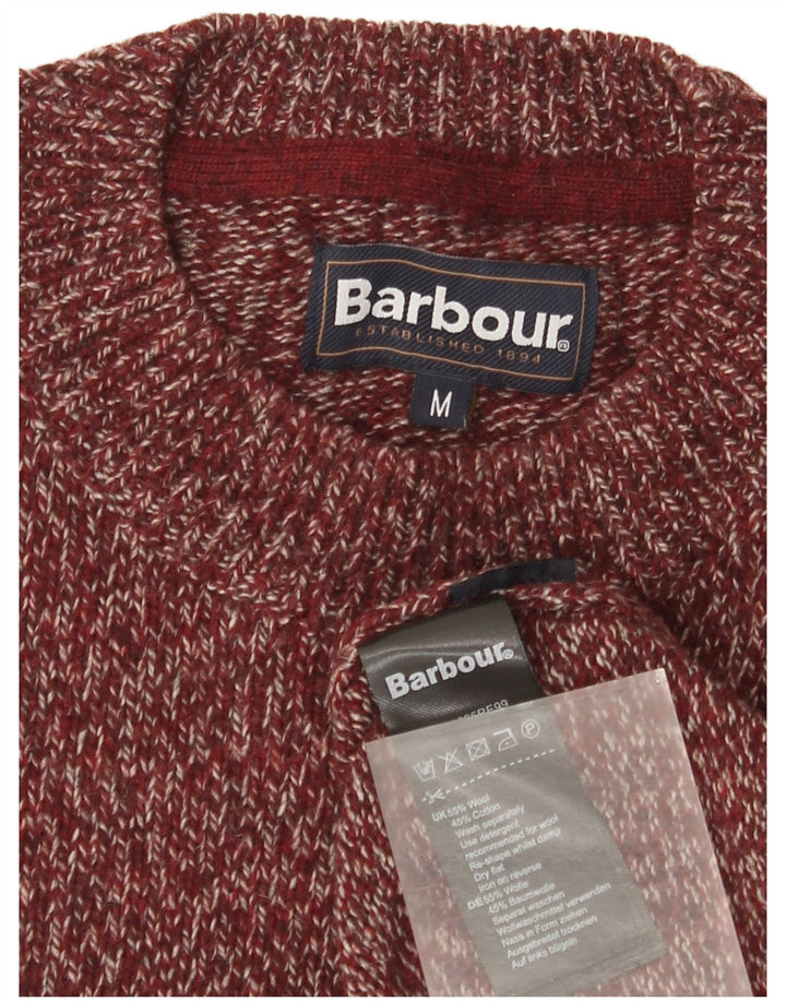 Srednji bordo vuneni muški džemper s okruglim izrezom Barbour