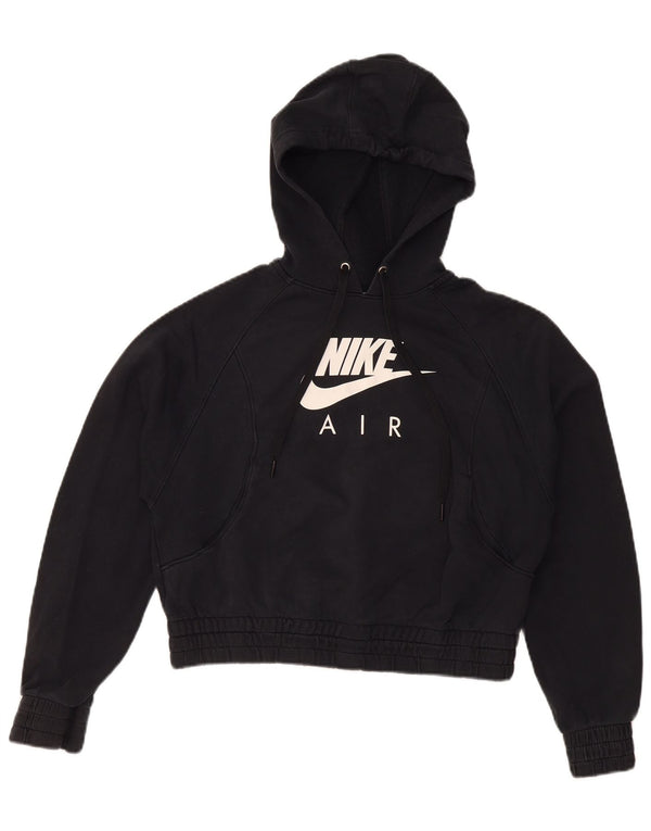 Nike ženska prekomjerna majica s kapuljačom s kapuljačom UK 10 mala crna pamučna