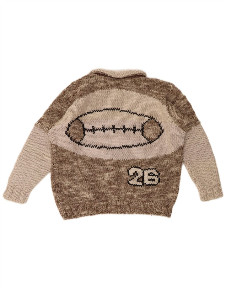 VINTAGE Boys Loose Fit Crew Neck Jumper Sweater 11-12 Years Grey