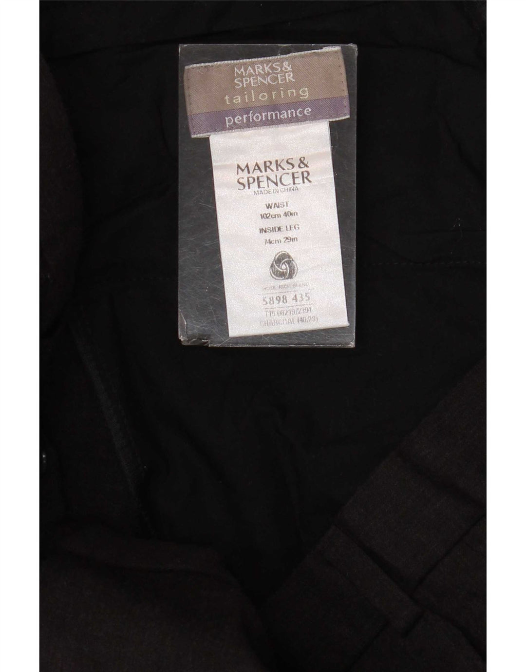 Marks & Spencer muške hlače ravnog odijela W40 L29 siva vuna