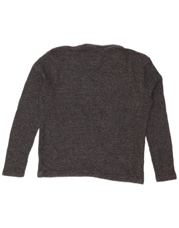 ZARA ženska majica dugih rukava UK 14, srednje sivi flekasti pamuk