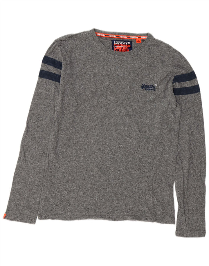 Superdry muška majica dugih rukava, mali sivi flekasti pamuk