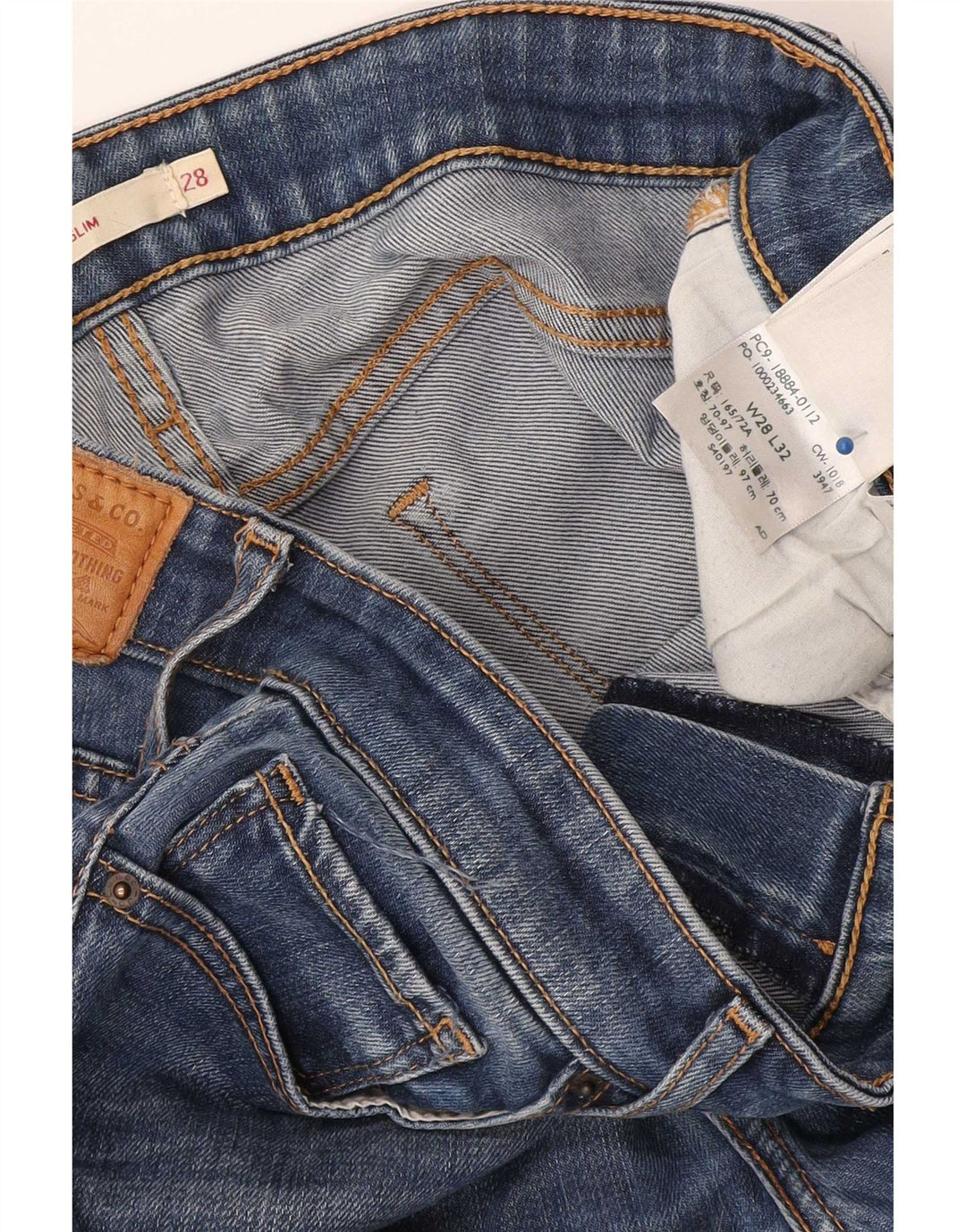 Levi's ženske 712 uske traperice W28 L32 plavi liocel