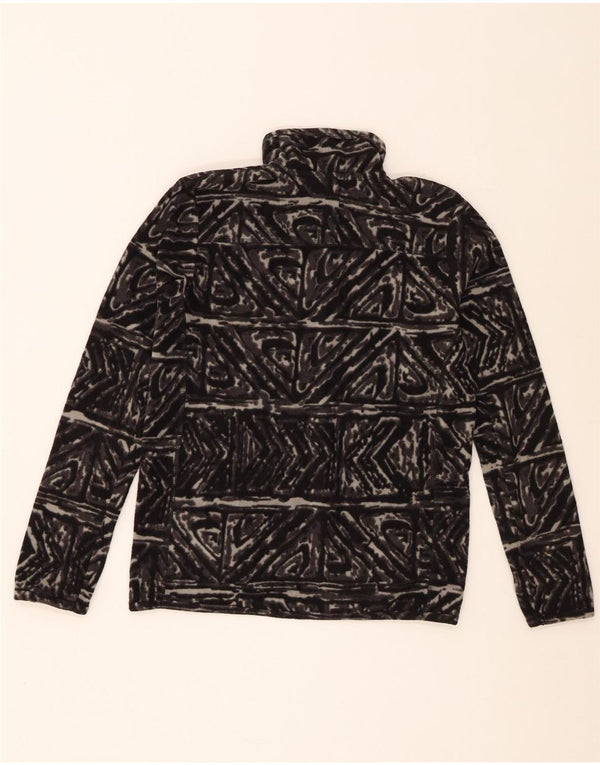 Quiksilver Boys flis džemper s patentnim izrezom 13-14 godina veliki crni geometrijski