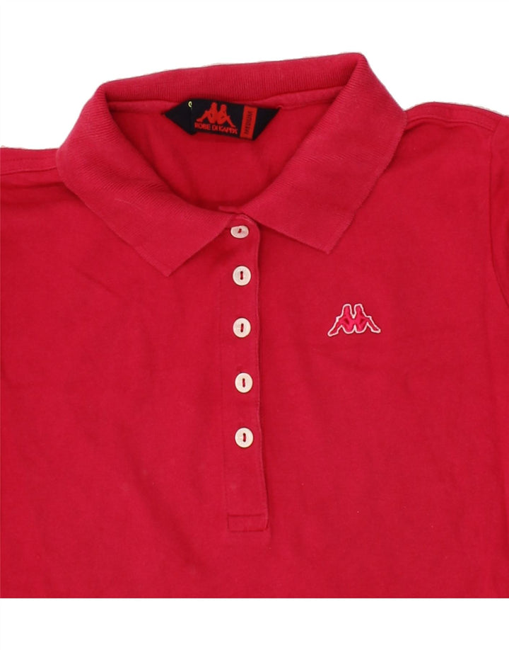 KAPPA Womens Polo Shirt UK 12 Medium Red Cotton Vintage Kappa and Second-Hand Kappa from Messina Hembry 