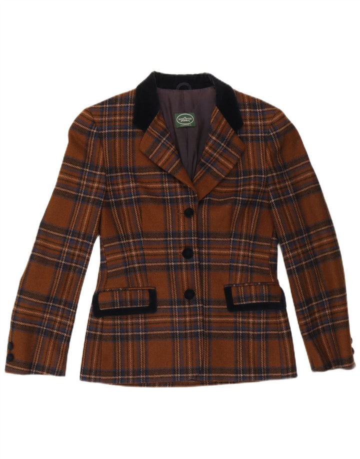 Misstwidd Ženska jakna sa 3 gumba IT 42 Srednje smeđa karirana vuna