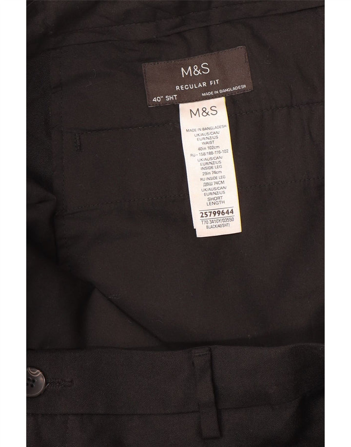 MARKS & SPENCER Muške chino hlače standardnog kroja W40 L29 crne
