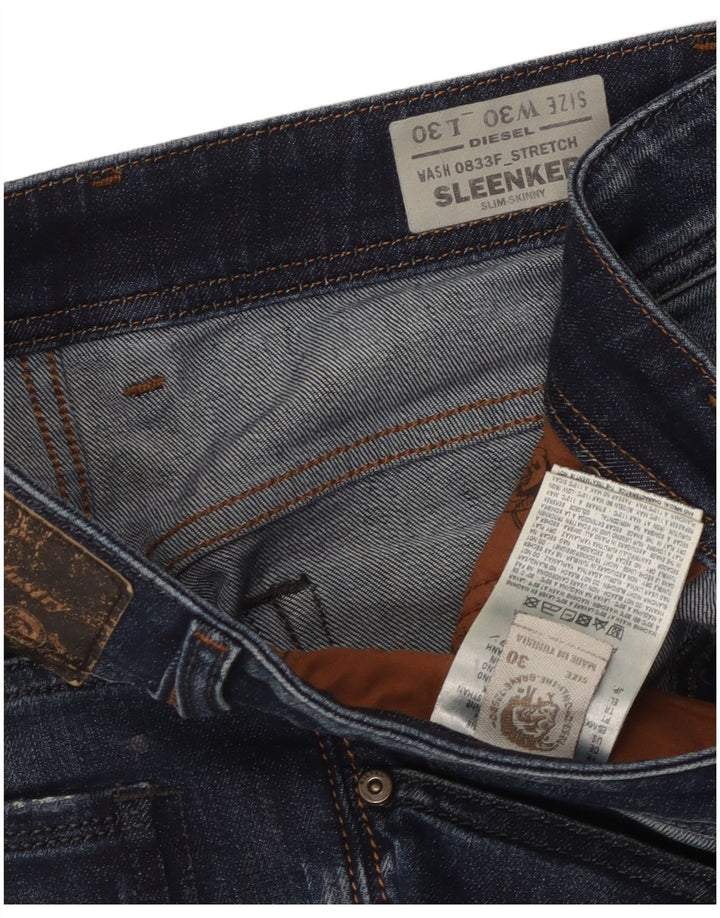 DIESEL Muške uske traperice Sleenker Distressed Slim W30 L30 Plavi pamuk
