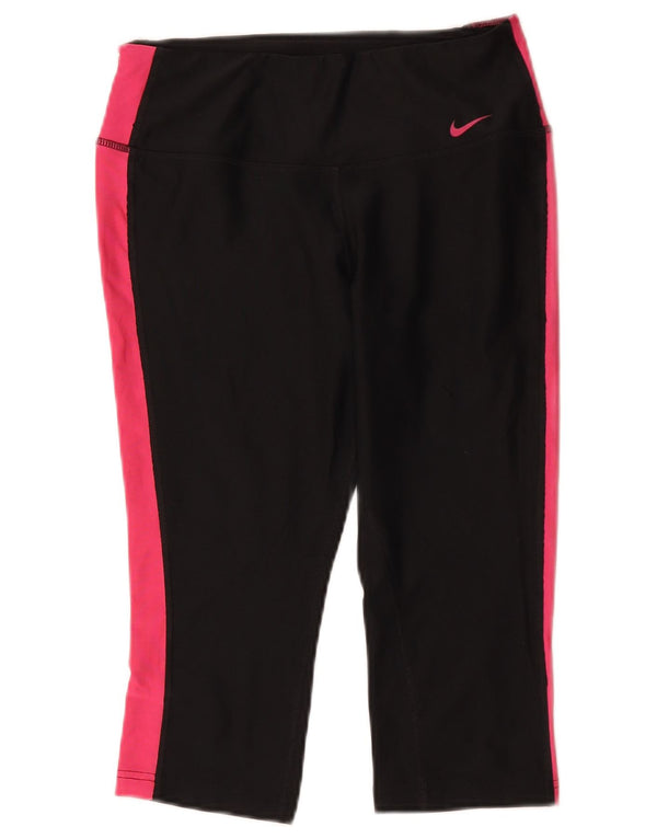 Nike Ženske Dri Fit Capri Leggings UK 8 Male crne sportske boje