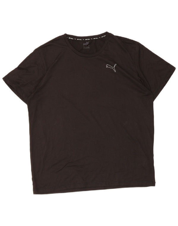 Puma Mens T-Shirt Top Large Black Polyester