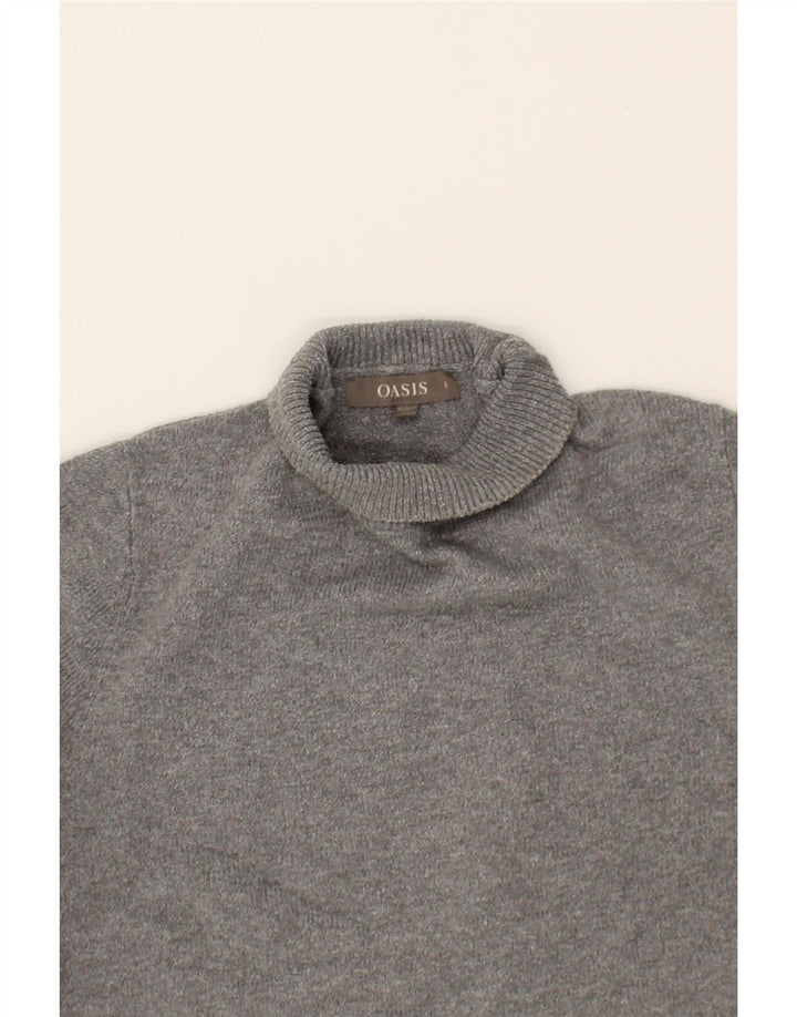 OASIS Womens Turtle Neck Jumper Sweater UK 10 Small Grey Polyester Vintage Oasis and Second-Hand Oasis from Messina Hembry 