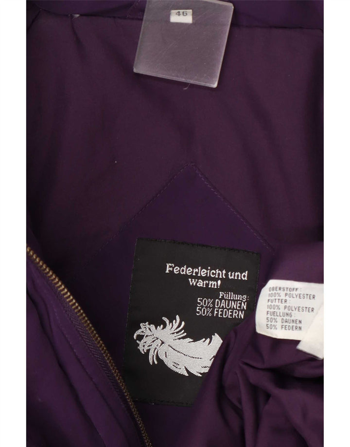 Vintage ženski preveliki podstavljeni kaput EU 46 XL ljubičasti poliester
