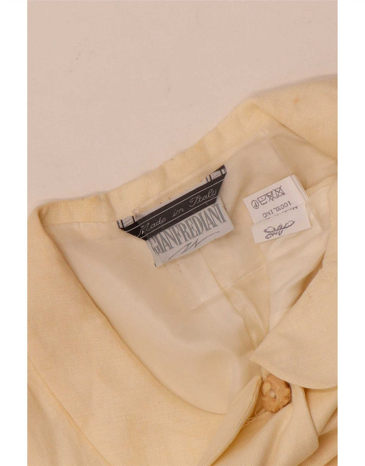 Gianfrediani ženski sako kratkih rukava s 4 gumba UK 16 Large Beige