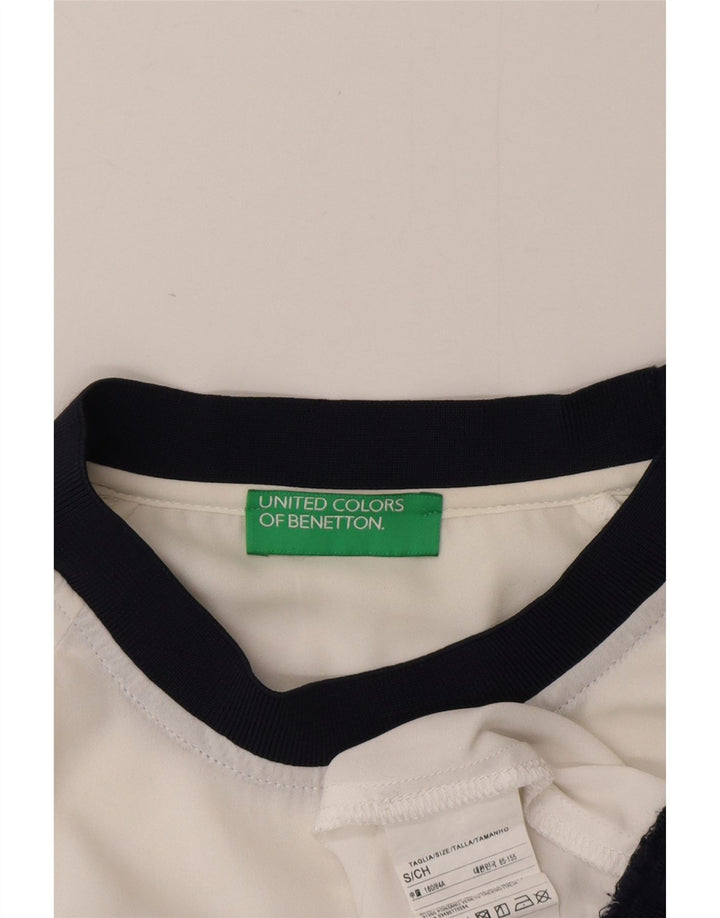 Benetton ženska majica dugih rukava s prozirnom grafikom UK 10 Mala bijela