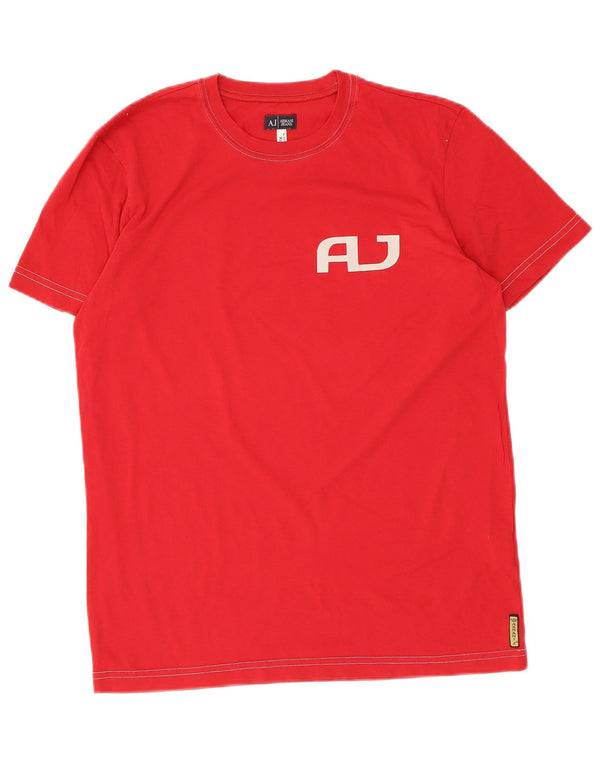 Armani Jeans Ženska majica kratkih rukava s grafičkim motivima UK 18 XL, crveni pamuk