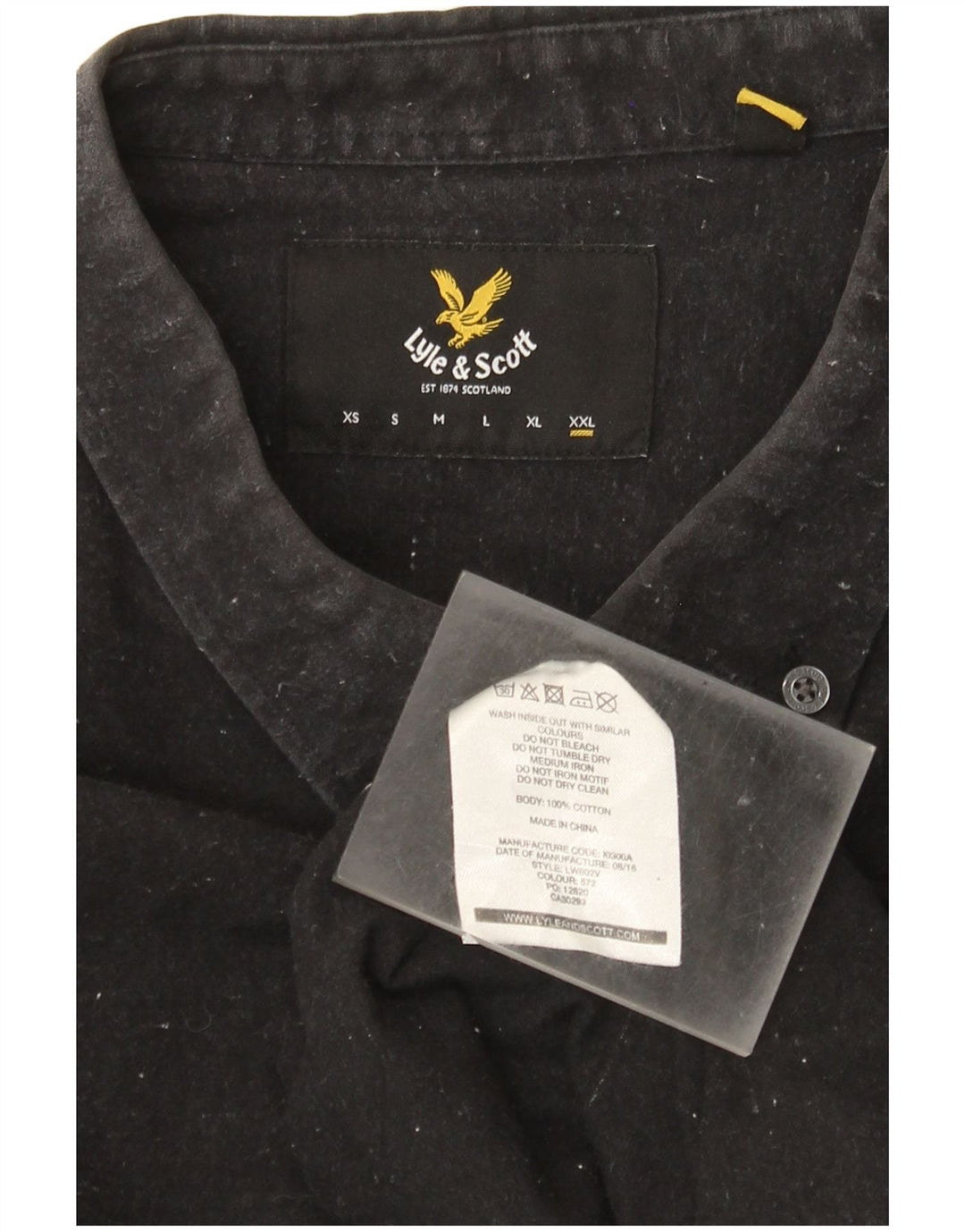 Lyle & Scott muška košulja 2XL crni flekasti pamuk